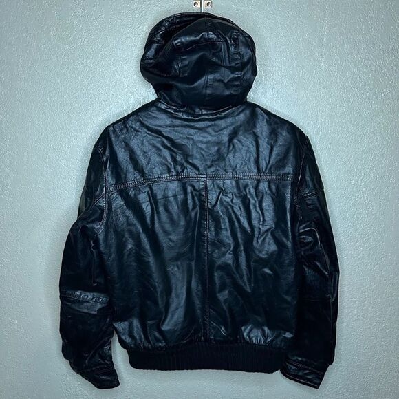 Vintage Mac Mor Wool Lined Genuine Leather Hooded Jacket Small - Picture 7 of 10
